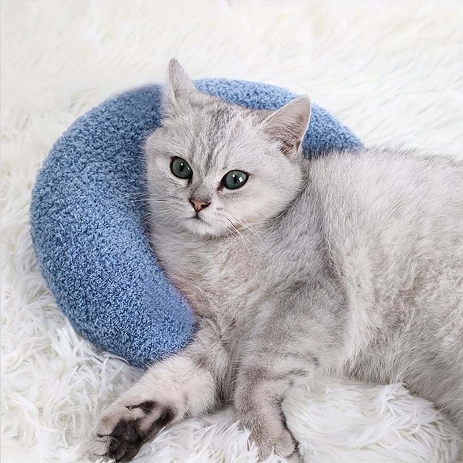 Almohada para gatos, almohada para mascotas, almohada pequeña en forma de U  para gatos, almohada suave para mascotas, ultra sensible