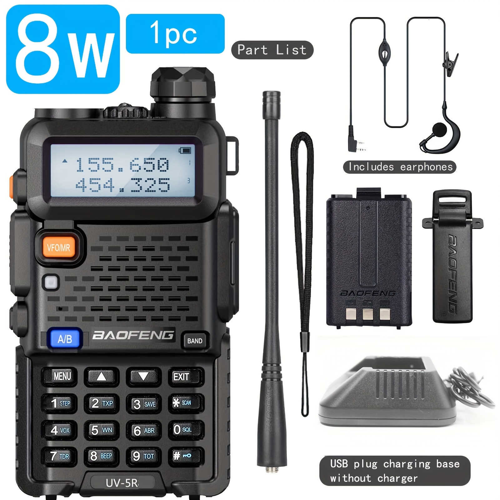 Walkie Talkie auricular con micrófono para BaoFeng Radio - Temu