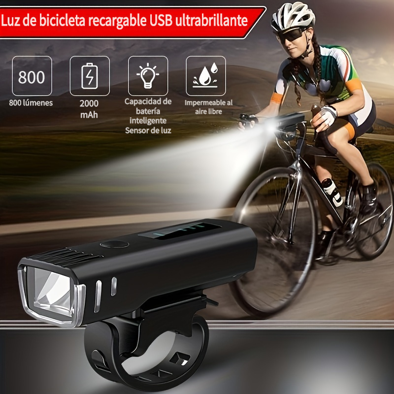 Luz de bicicleta con velocímetro de bicicleta, velocímetro de bicicleta  recargable por USB, impermeable, juego de luces de odómetro para bicicleta  con
