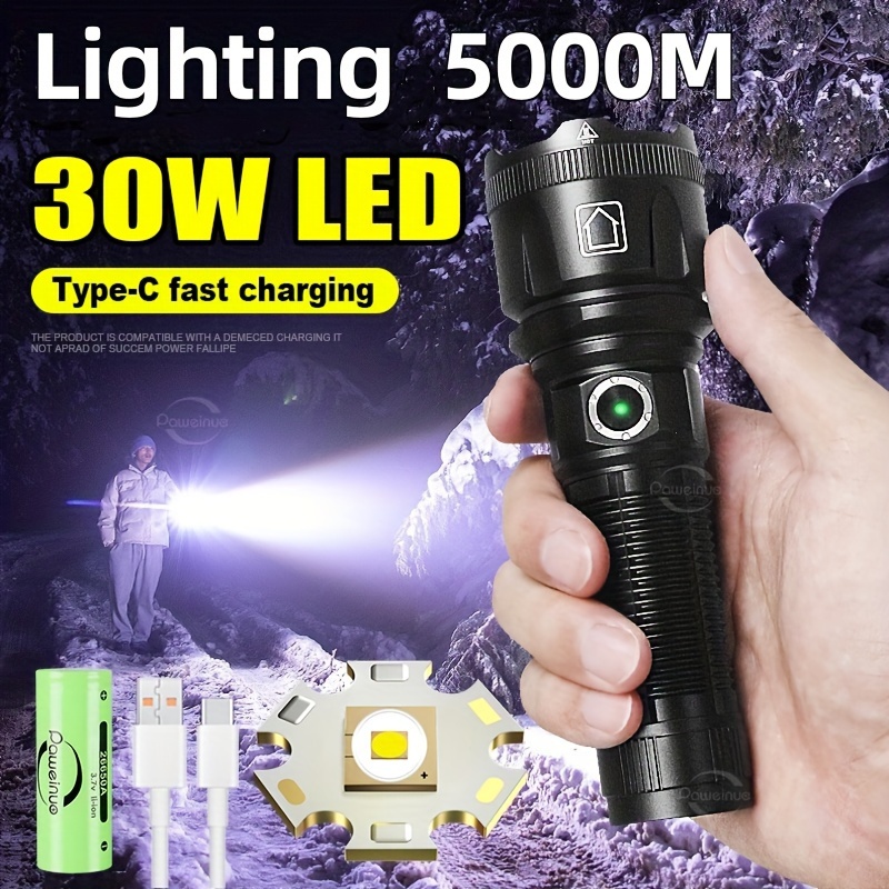 Lanterna LED XHP70 Super Brilhante De 90000 Lúmens De 1 - Temu Portugal