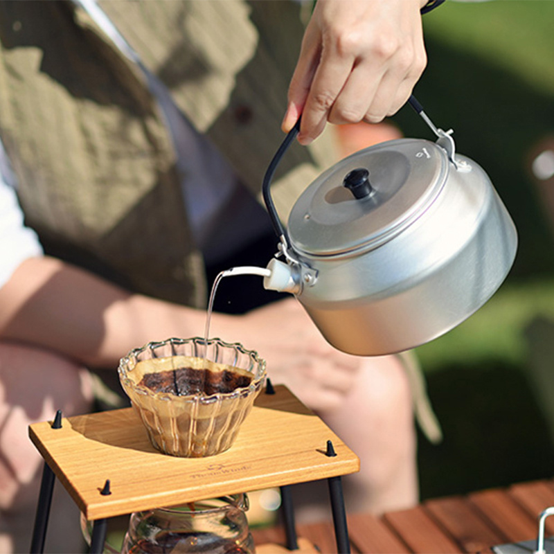 0.6L Stainless Steel Tea Kettle Portable Outdoor Camping Hiking Water Kettle  Teapot Coffee Pot 