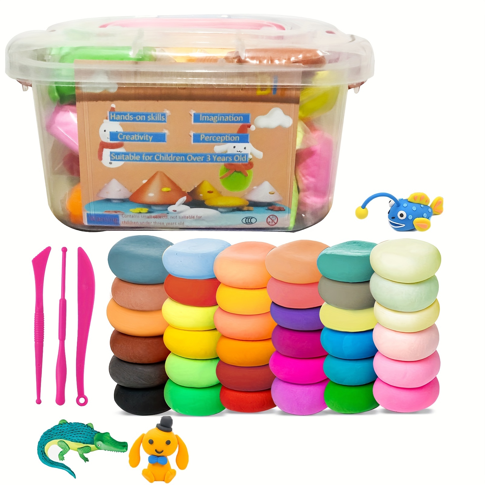 27 Colors Shimmer Modeling Clay For Kids Non toxic Non stick - Temu