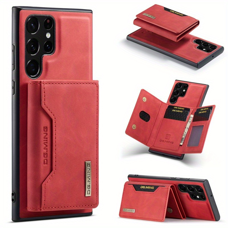  KOEOK for Xiaomi 12S Ultra Wallet Case Real Leather Cowhide  Flip Magnetic Shockproof Cell Phone Cover with Card Holder Stand Function  for Xiaomi 12S Ultra 5G 2022,Red : Cell Phones 