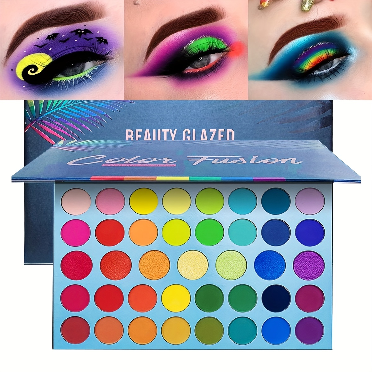 UCANBE Splashy Candies Eyeshadow Palette 54 Colors Rainbow Eye Shadows  Matte Shimmer Glitter Powder 