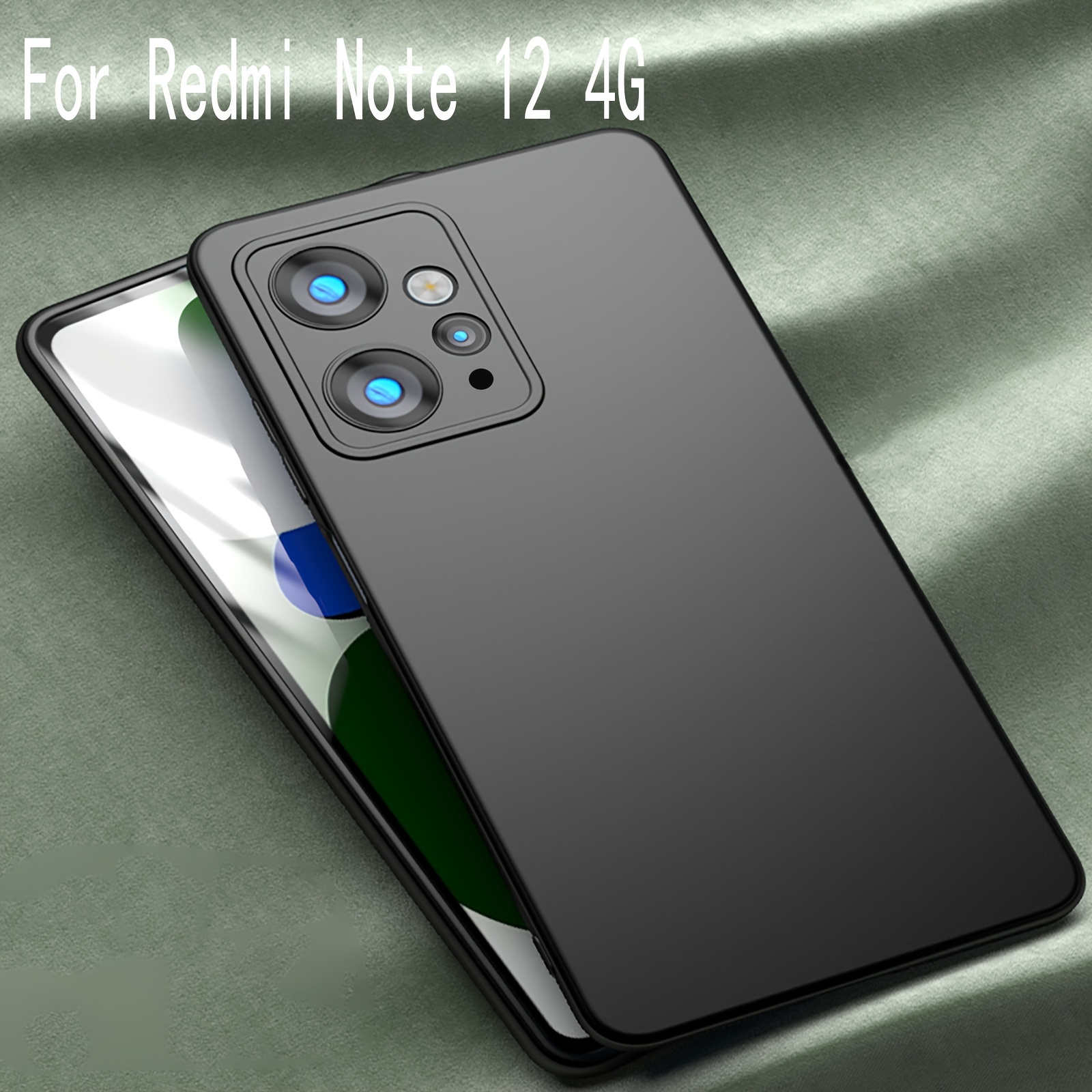 Para Xiaomi Poco C65 Funda de teléfono TPU de fibra de carbono con textura  cepillada (Negro)