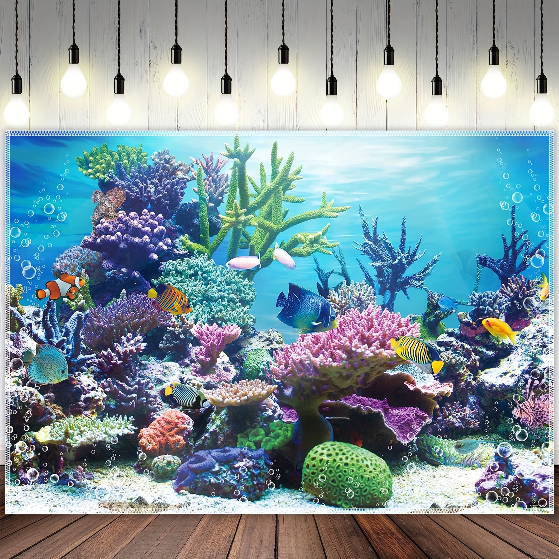 1pc Beautiful Coral Reef Fish Themed Vinyl Square Party Decoration  Background Banner With Jellyfish, Coral, Fish, Starfish Pattern For Adult  Birthday Party, Celebration, Gathering, And Photo Props