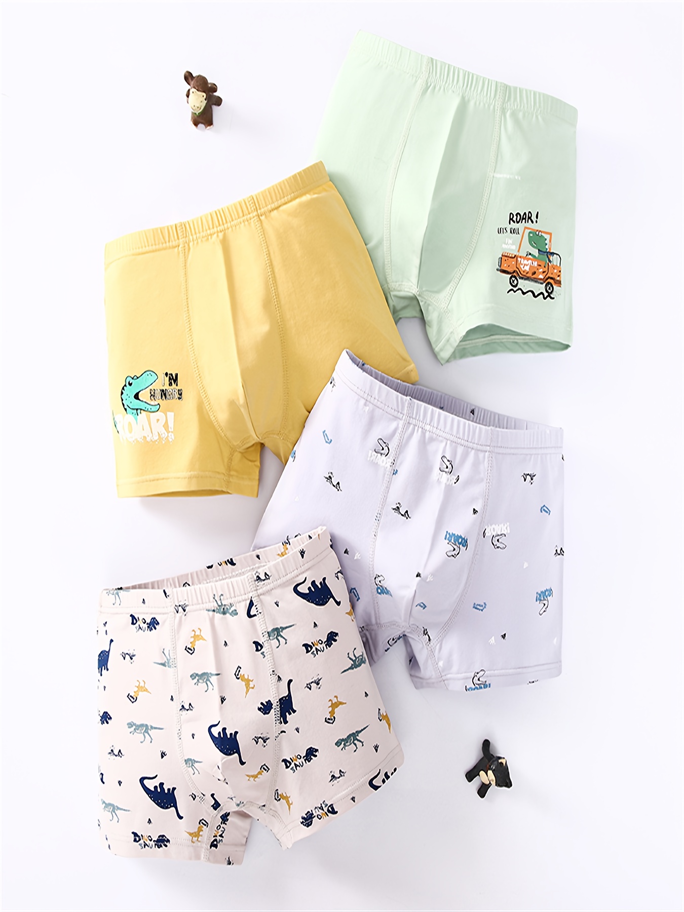 4pcs Toddler Boys Underwear Soft Breathable Cartoon Crocodile Beach Random  Pattern Comfy Boxers Briefs