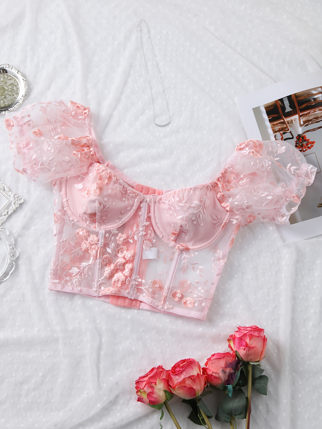 Ameri Rhombus Pearl Bustier - Temu