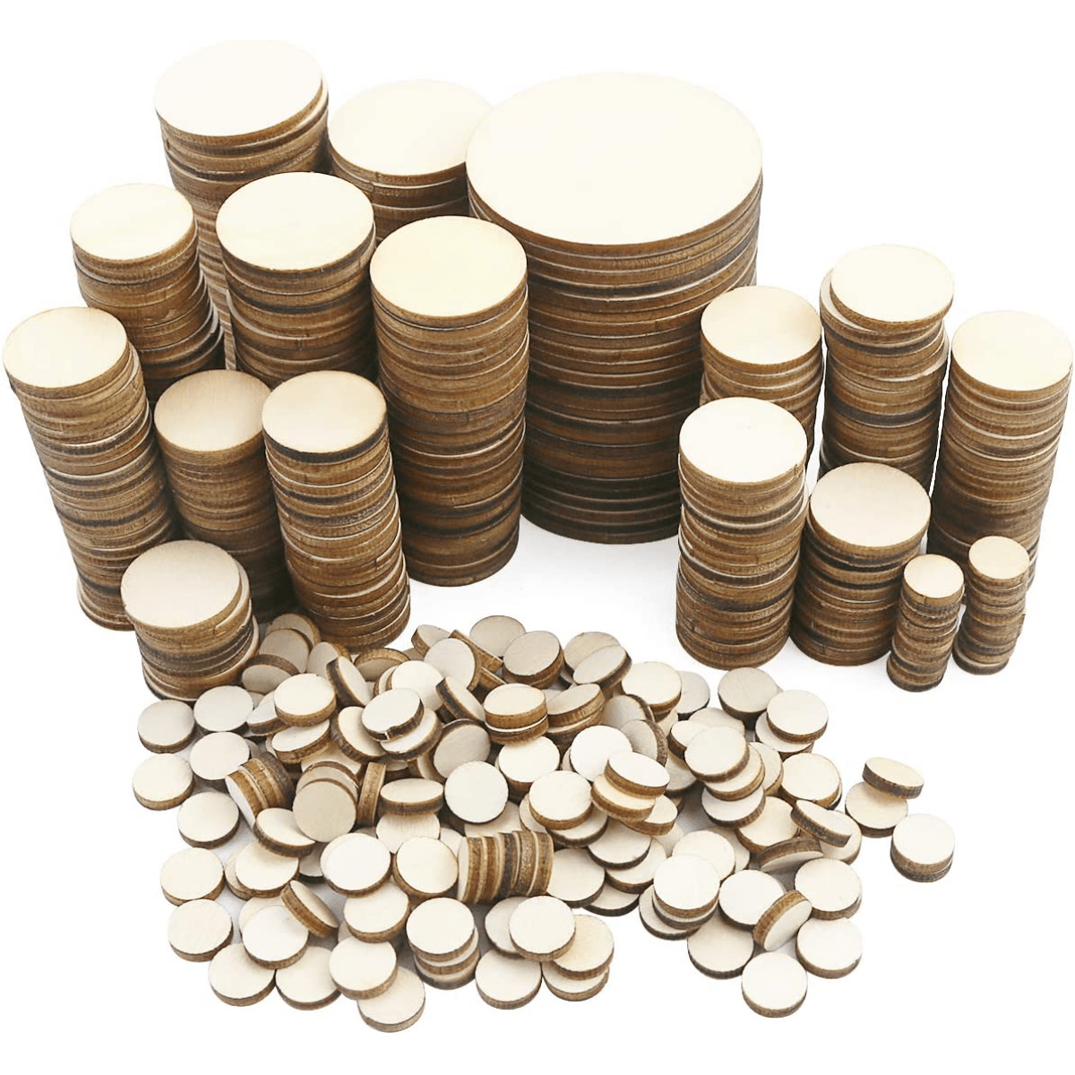 100 Wood Rounds and 100 Key Rings Wooden Circle Discs with Holes and Ring  Clips for Birthday Board Tags, Homemade DIY Gifts, Arts & Crafts (1 Inch)