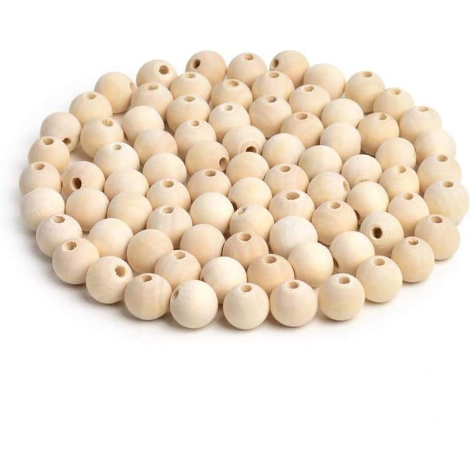 200PCS Craft Wooden Beads(15 mm) - Natural Unfinished Wood Beads - Half  Wooden Beads for Crafts, Painting Woodworking - Decorative Christmas Wooden