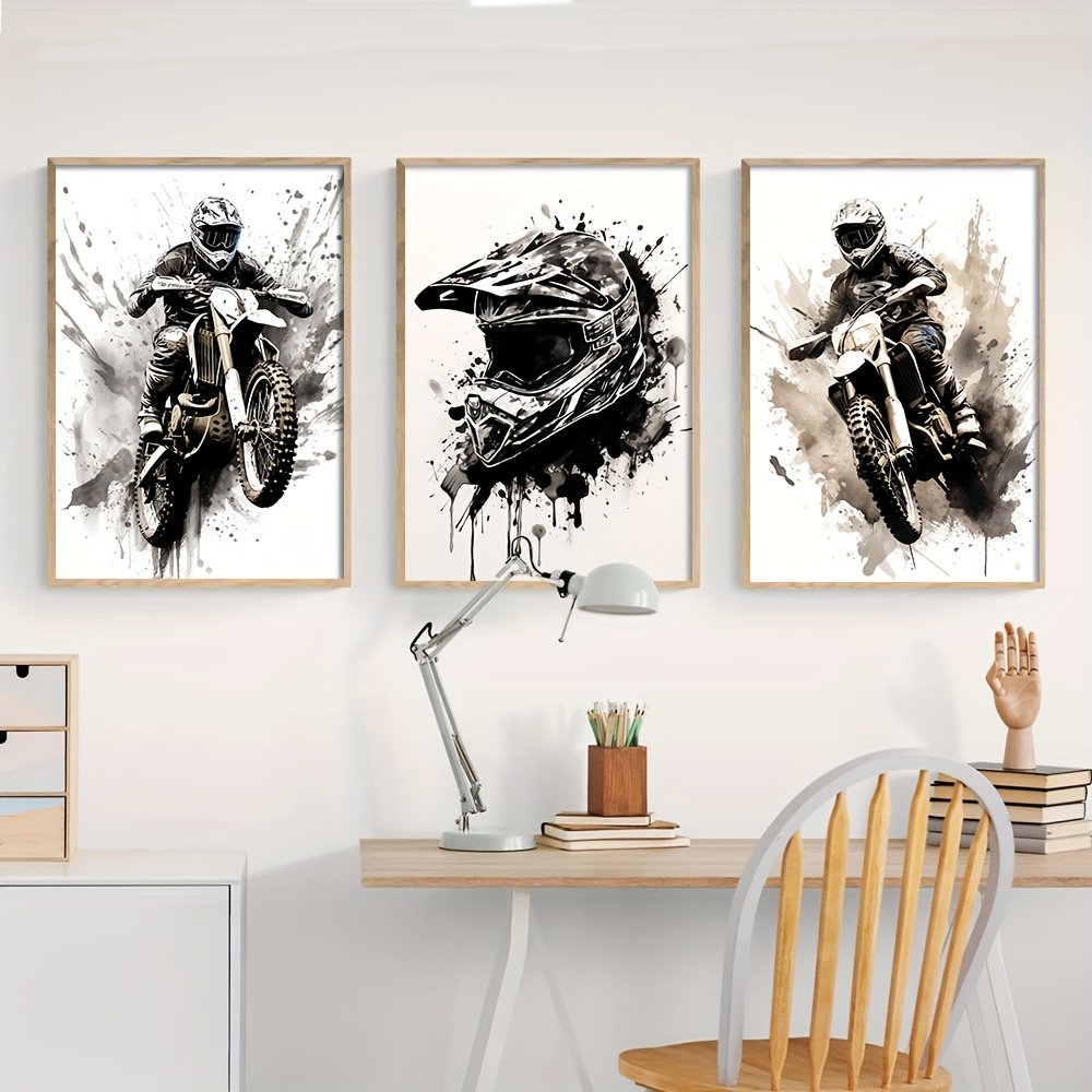 Motocross, colorido, motocicleta, graffiti, ilustración' Pegatina