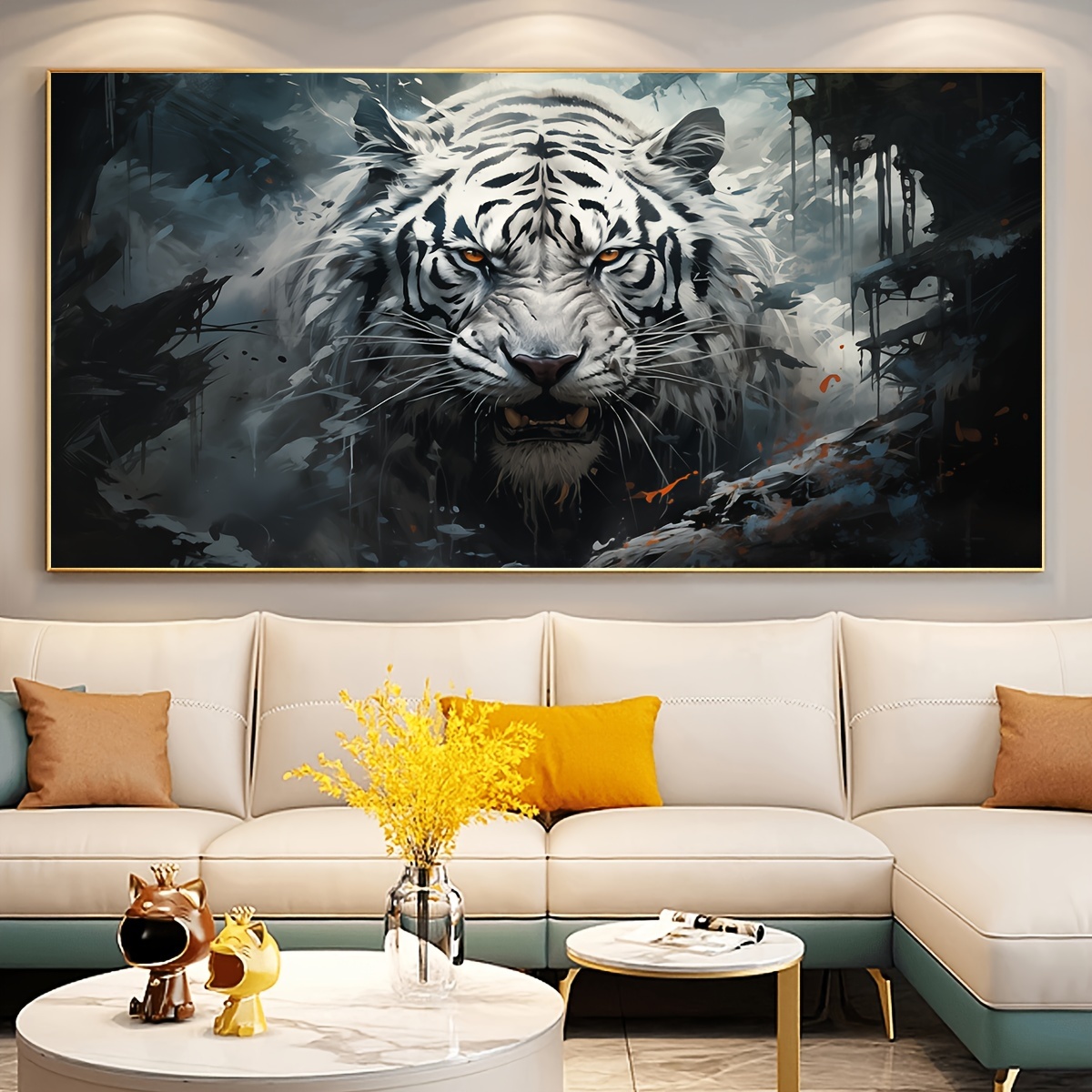  Arte de pared con cuadros de animales, arte en lienzo con  tigres, pintura de un tigre, marco de fotos para decoración para el hogar,  pósteres de animales salvajes, cuadros de animales