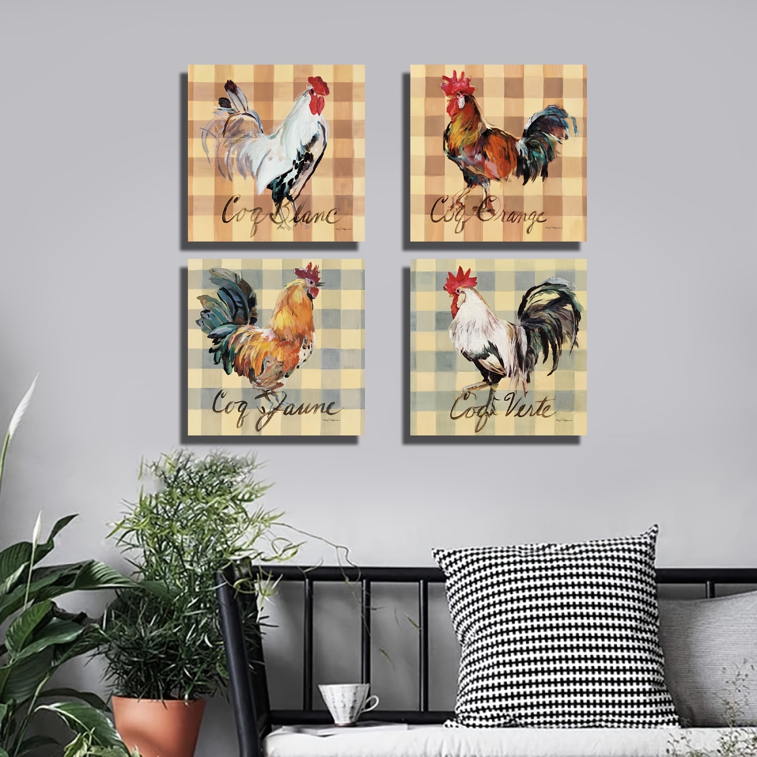 Decoración de cocina con diseño de gallo para lavavajillas, paneles de  puerta de nevera de pollo campestre, calcomanías de gallina para  refrigerador