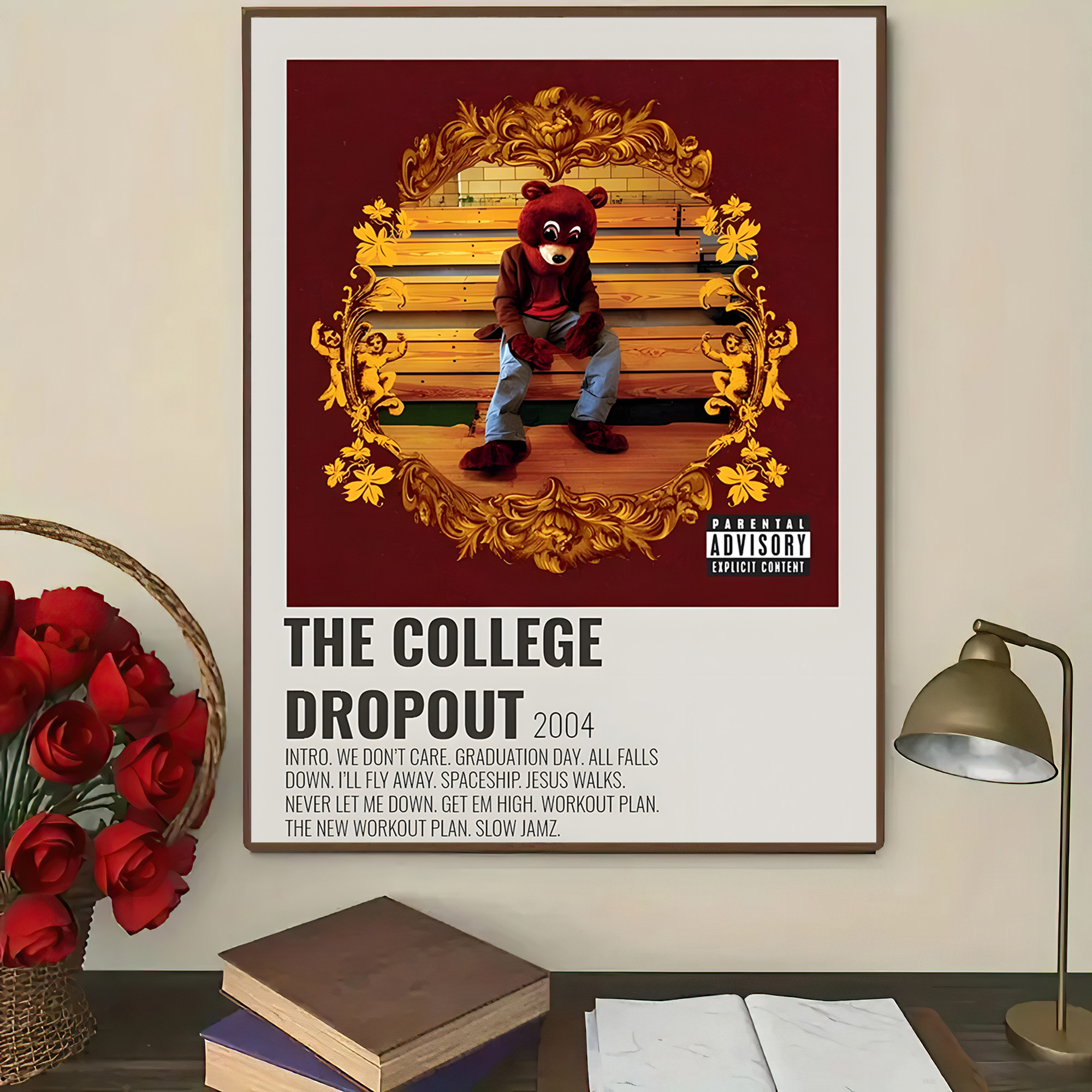 Kanye West (Graduation) - Album Cover Canvas Art Poster and Wall Art  Picture Print Modern Family bedroom Decor Posters 12×12(30*30cm) :  : Home