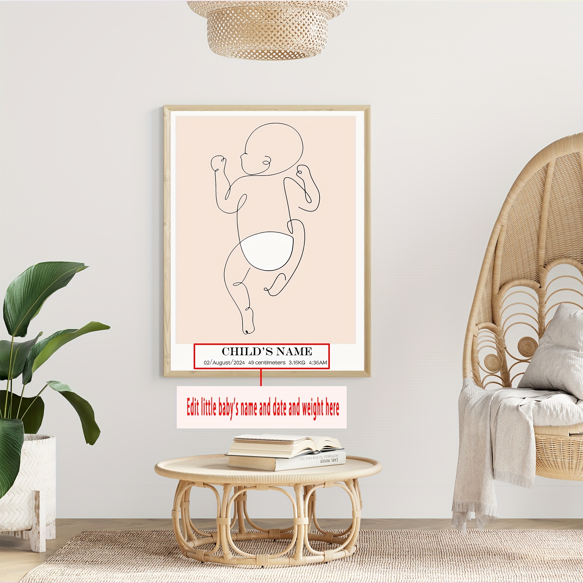 Arte de pared de lienzo para bebé, regalos personalizados para bebés, arte  de guardería, regalos de bebé para un baby shower, letrero de información