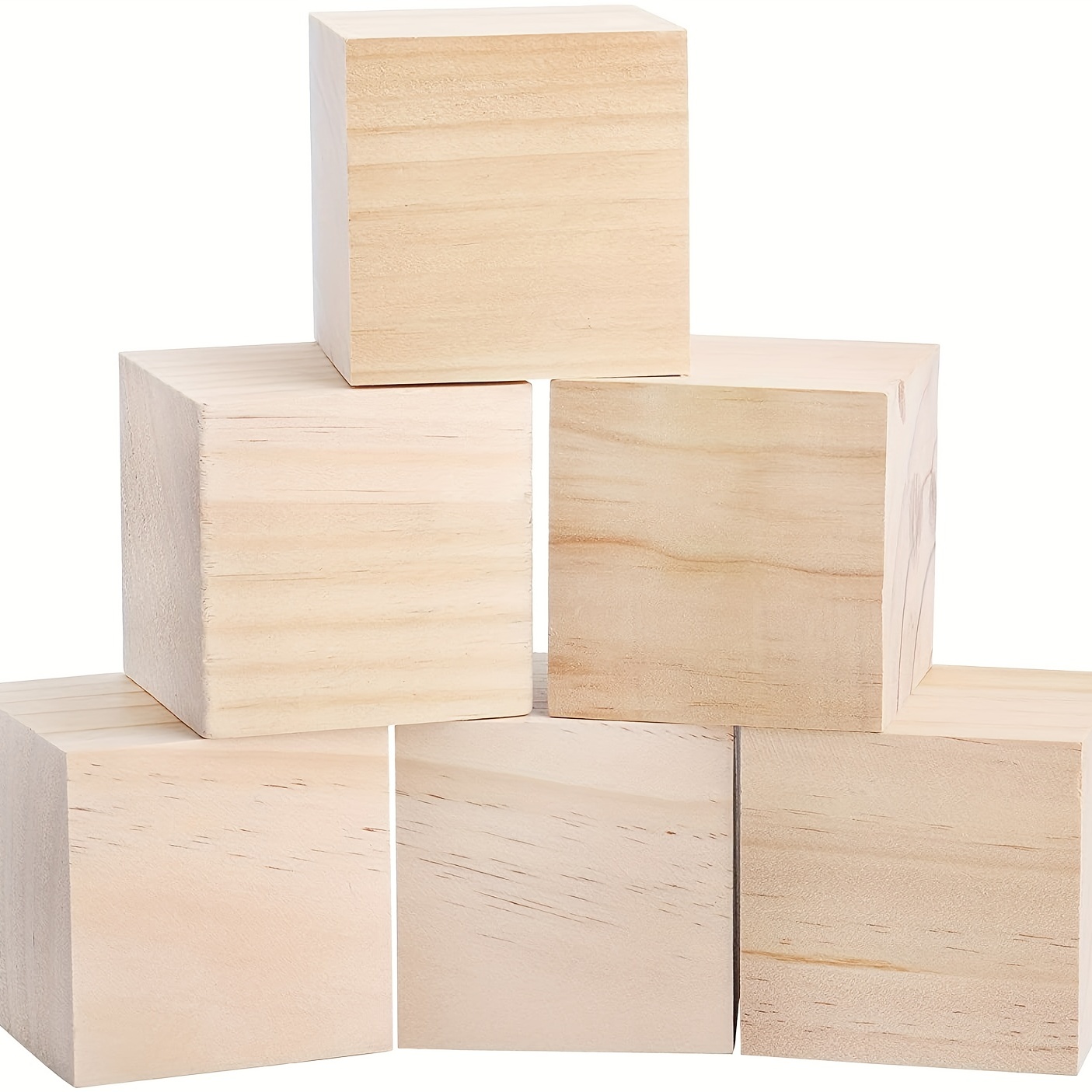 Cubo de madera maciza de 4 pulgadas, bloques grandes de madera para  manualidades, cubos de madera sin terminar para manualidades y decoración,  1