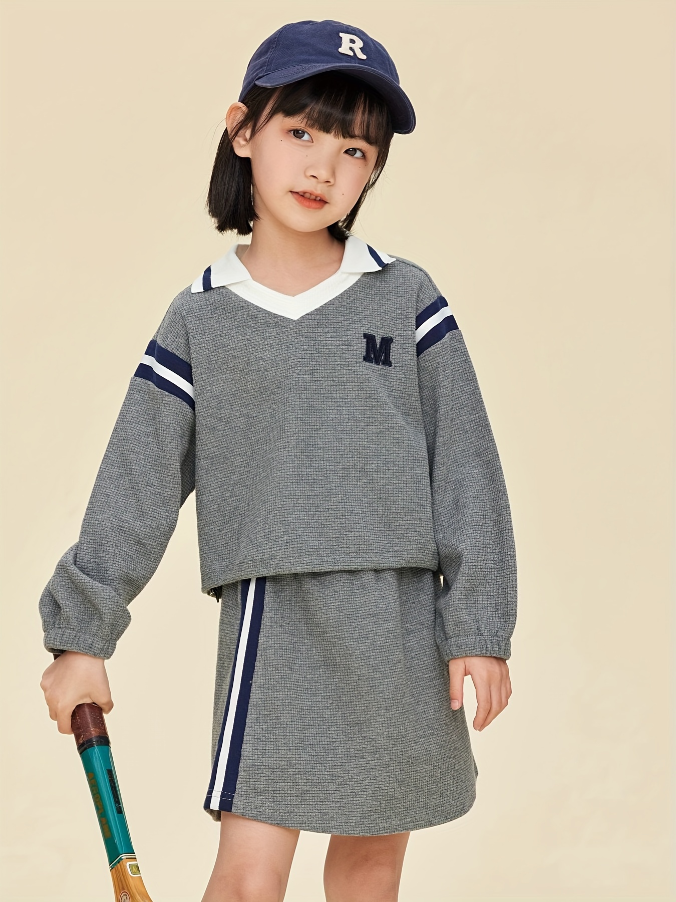 Clothing Sets Teen Children Uniforms Boy Girl Clothes Set Big Child School  Summer Short Sleeve Strip Top Skirt Pants Suit JK 2PCs