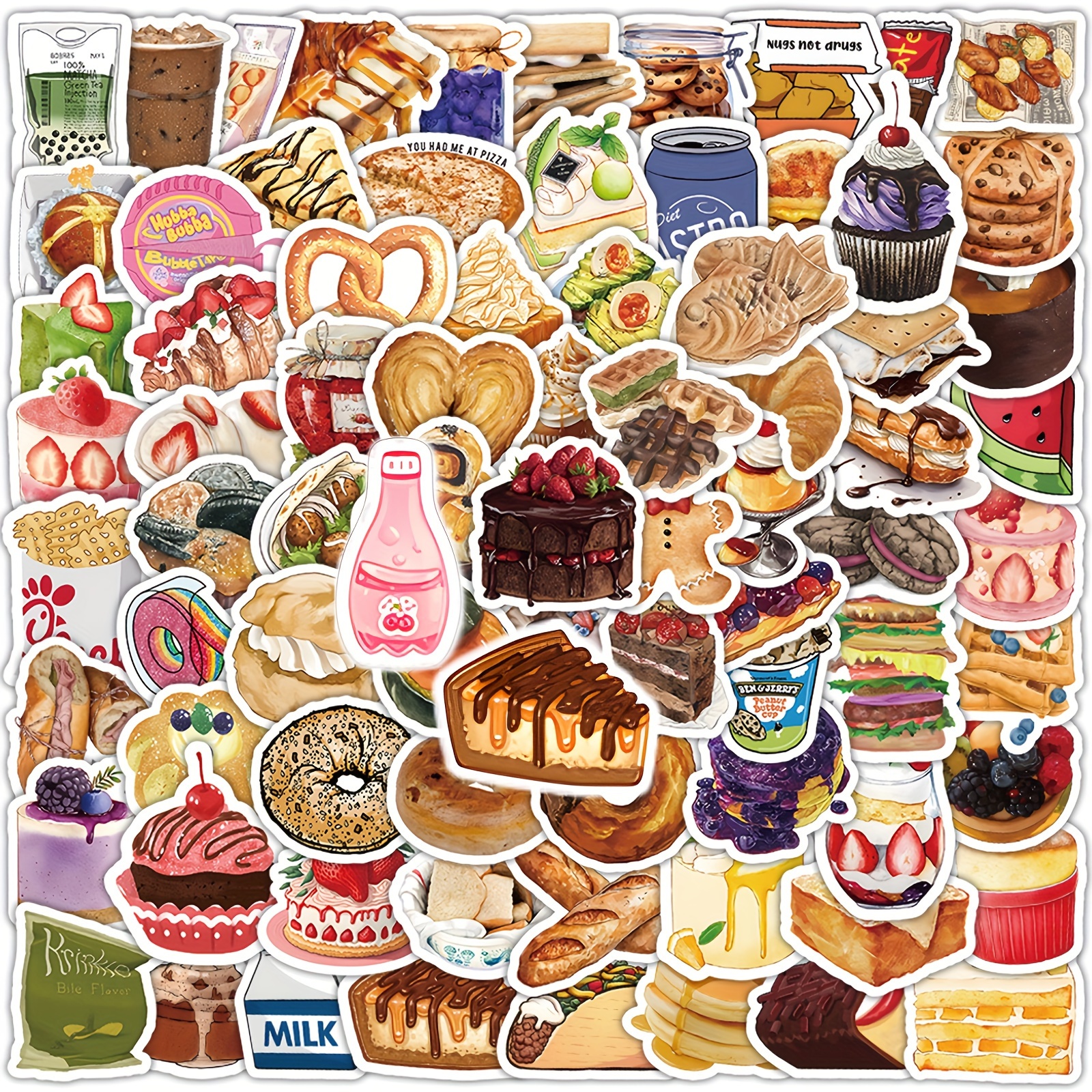 Food Paradise Sticker Pack Fruit Snacks Small Food Account - Temu