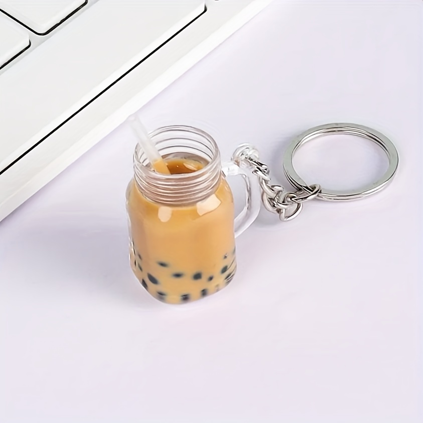 Starbucks Coffee Cup Silicone Keychains Cute Pearl Milk Tea Soft Rubber  Keyrings Fashion Jewelry for Women Gifts Accessories