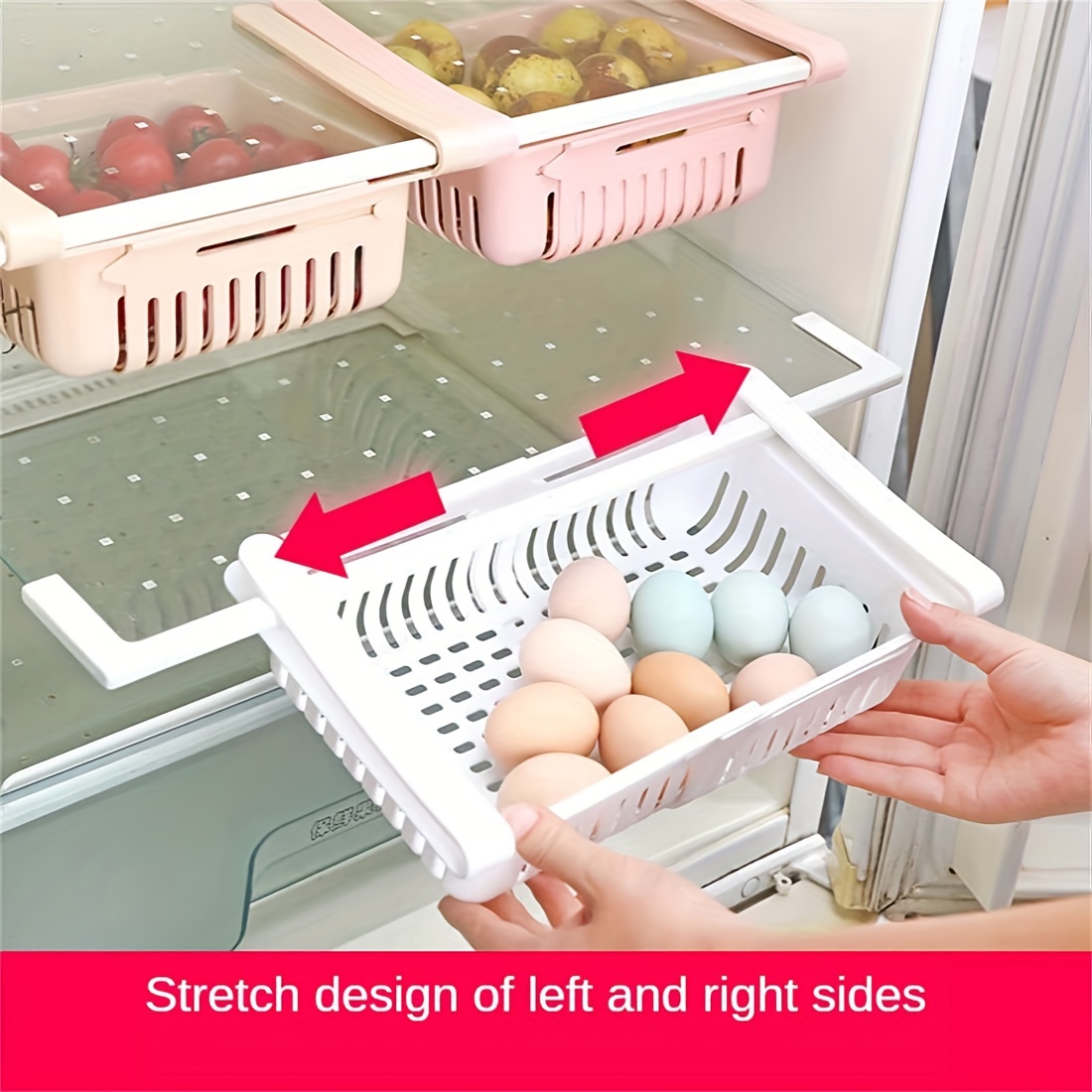 1pc Semi-transparent Refrigerator Storage Basket/ Bin/ Tray For Vegetables,  Desktop Snacks, Plastic Organizer For Cabinet, Bathroom, Soft Storage  Basket