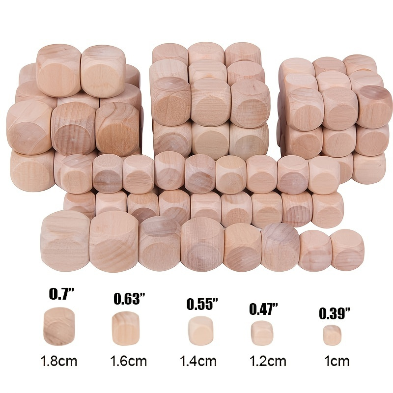 6pcs Blank Dice Cubes Diy Unfinished Dice Blocks Teaching Party Puzzle 6  Sided Dice Plastic Cubes 30mm