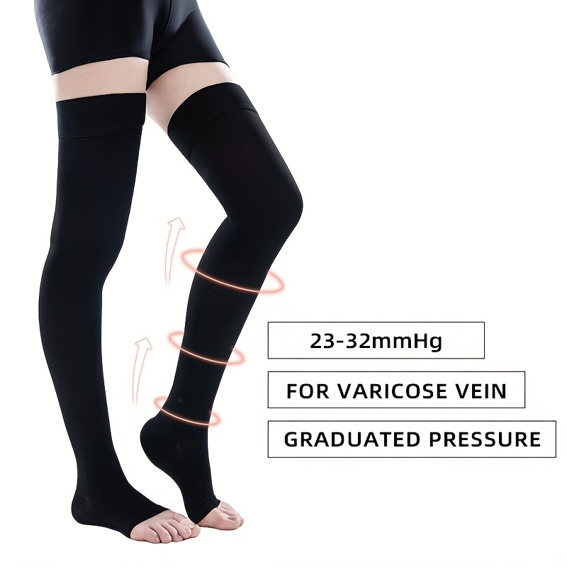 5 Sizes Medical Compression Pantyhose Stocking Support Tights Flight Travel  Sock Level Ⅱ Black Skin 