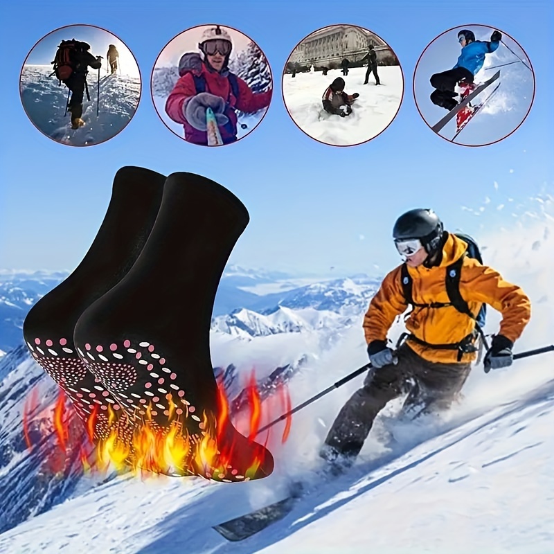Chaussette de Ski pour Homme,Chaussettes de Ski,Respirant Chaussettes Ski  au Genou,Thermal Ski Socks,Chaussettes Ski Chaudes,Chaussette Neige, Chaussette Hiver,Chaussette Coton,Warm Ski Socks : : Mode