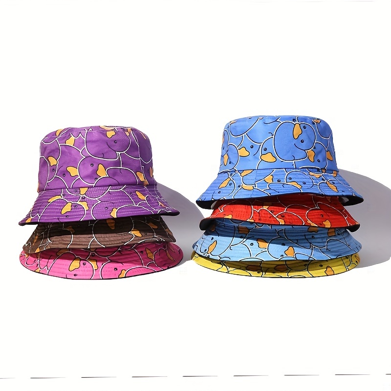 Hat Leopard Pattern Men and Women Casual Summer Printed Outdoor Double  Sided Flat Top Sunshade Bucket Hat Floppy
