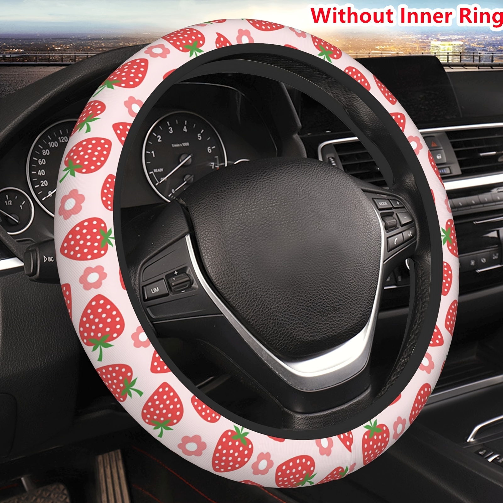 Strawberry Crochet Car Accessories - Temu Australia