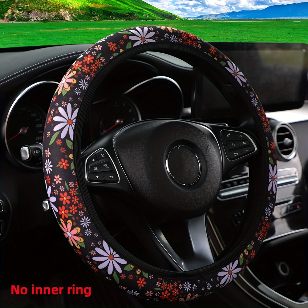 Hippie Flower Steering Wheel Cover Car Accessories Cute Girl - Temu