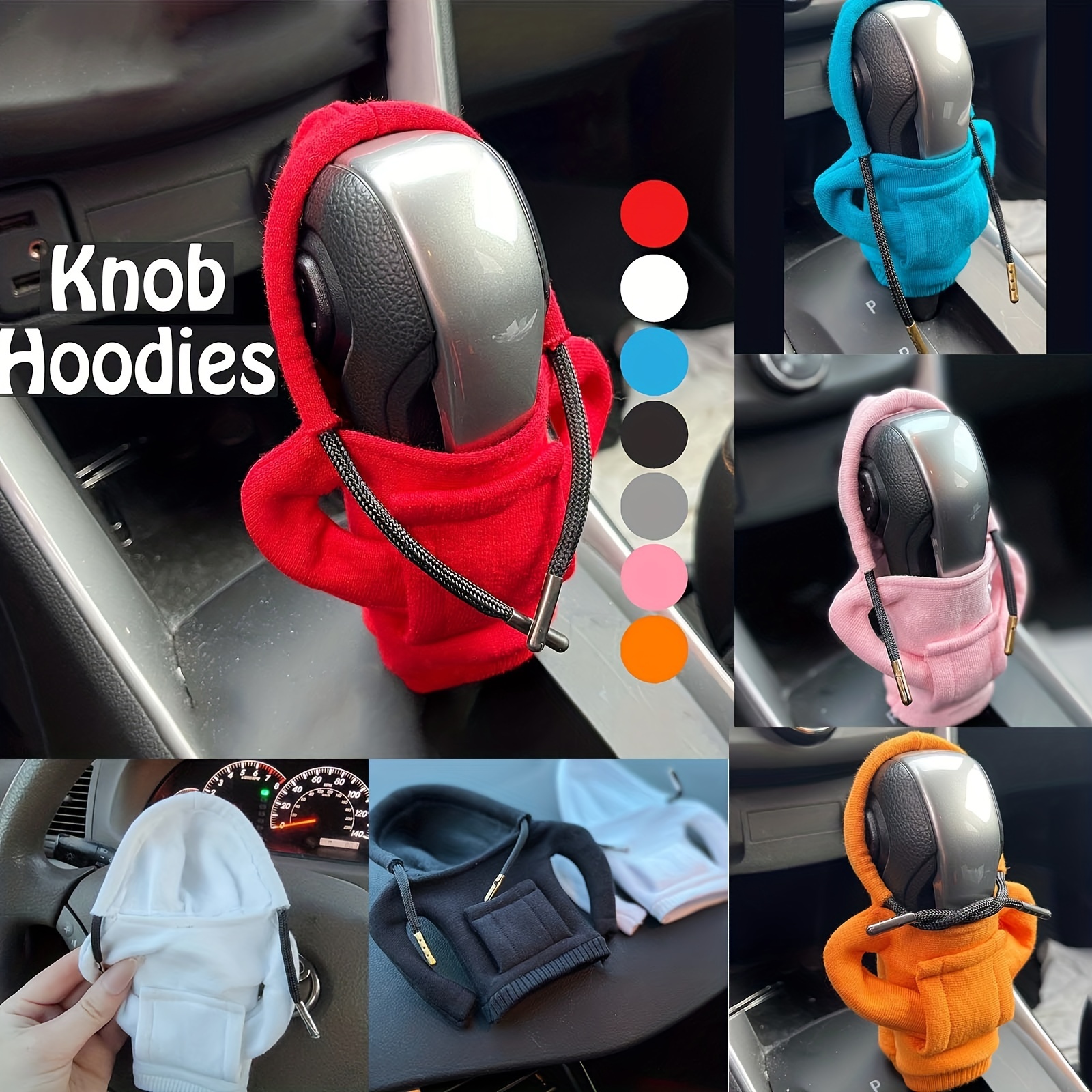 1Pcs Gear Shift Hoodie , Funny Hoodie Car Gear Shift Cover, Winter Warm Car  Shifter Hoodie Cover Sweatshirt, Auto Interior Decoration Novelty Gift