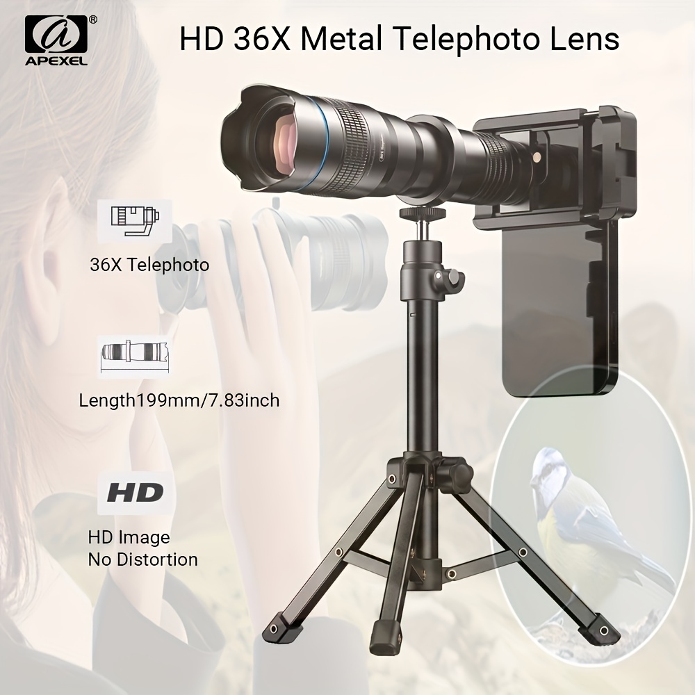 Potente monocular de largo alcance 4K 10-300X40mm Super teleobjetivo zoom  monocular telescopio portátil para smartphone zoom