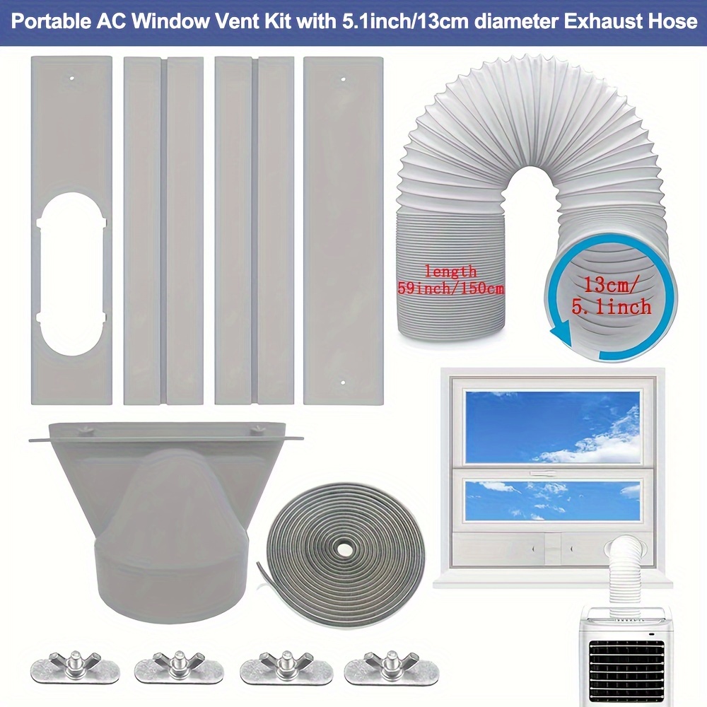  Kit de ventana de CA portátil - Kit universal de ventana de aire  acondicionado portátil con panel de sello de CA