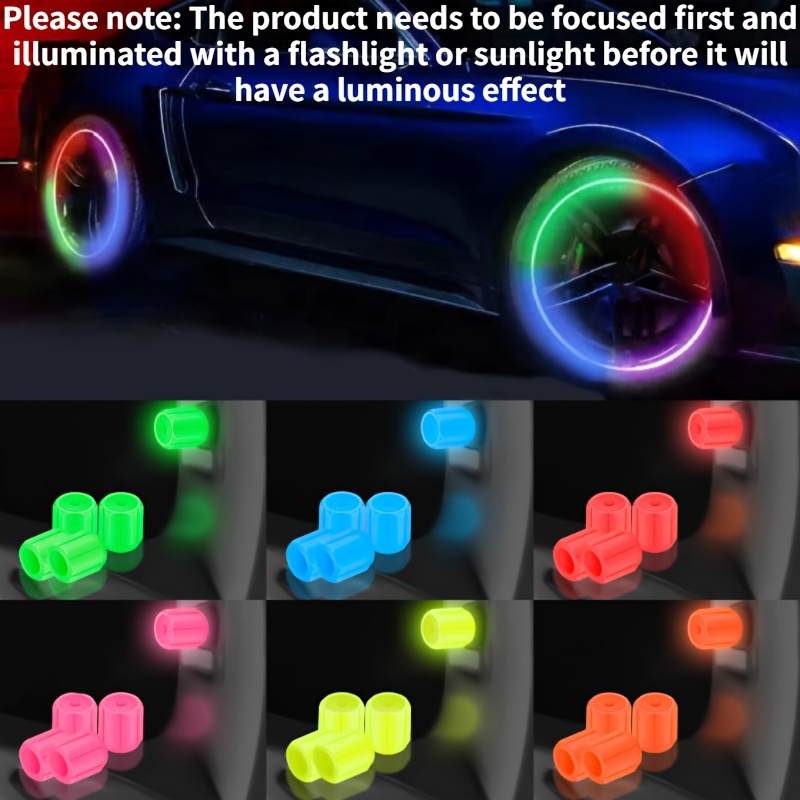 🌟 Illuminate Your Ride with ✨ 8 PCS Tire Valve Stem Caps
