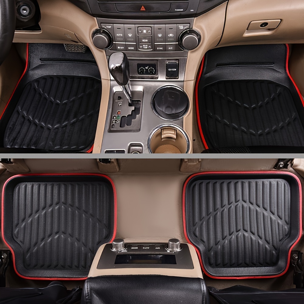 Waterproof Leather Car Floor Mats Universal Full Set Auto - Temu