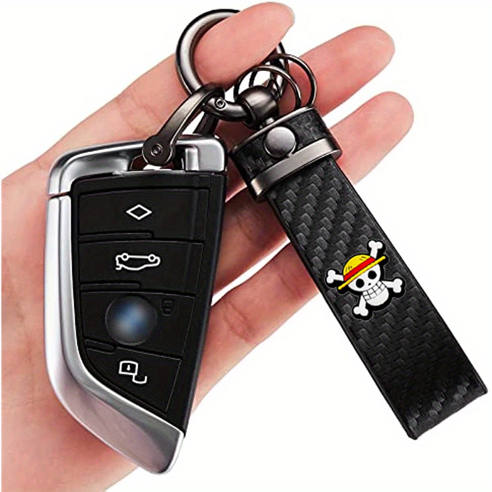 Two-piece Anime One Piece Keychain Luffy Ace Tag Metal Key Holder Chaveiro  Keyrings car Key