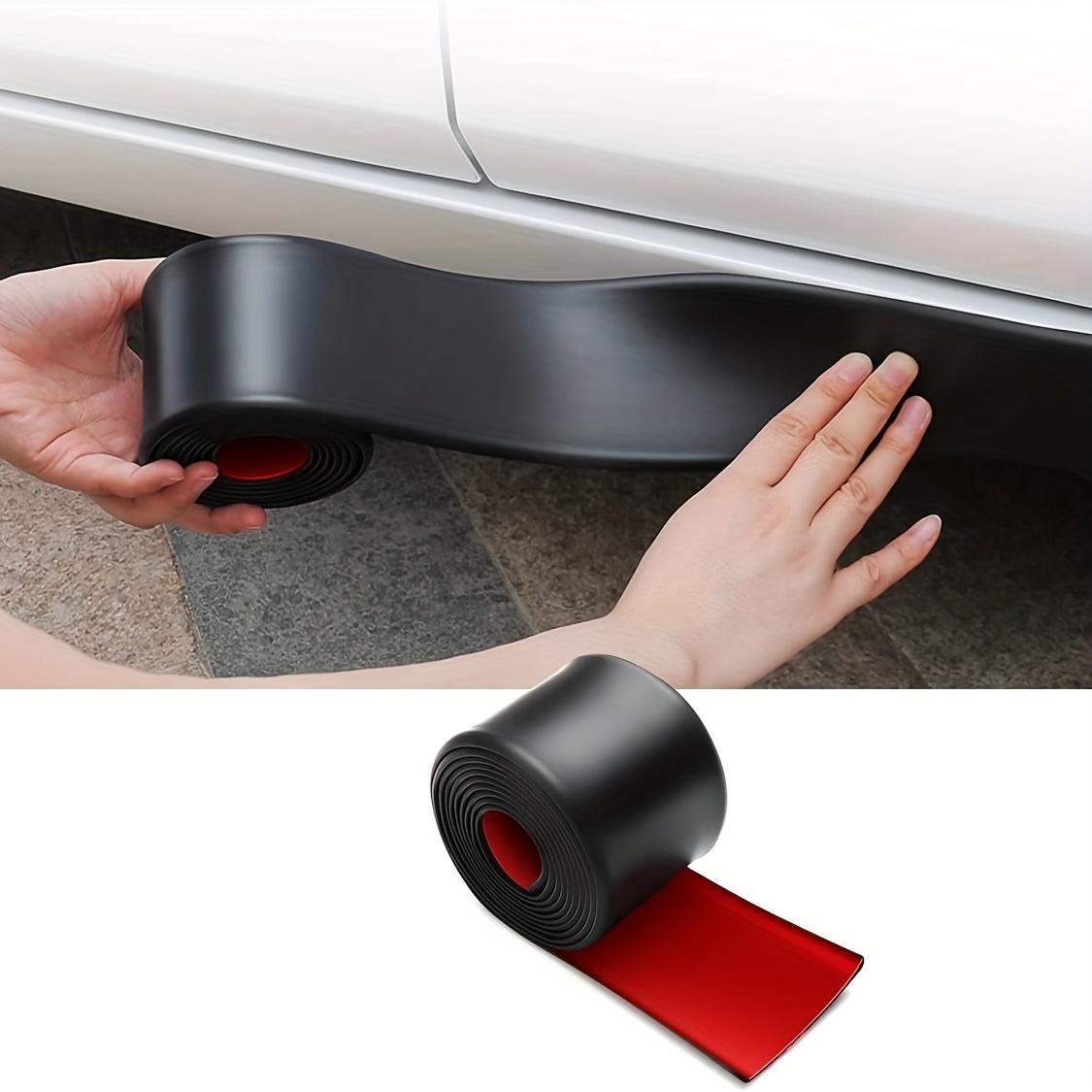 Autocollant pour seuil de portière de voiture - En caoutchouc - Protection  des bords - En carbone - Anti-rayures - Universel - 5 cm x 10 m - Noir :  : Auto et moto