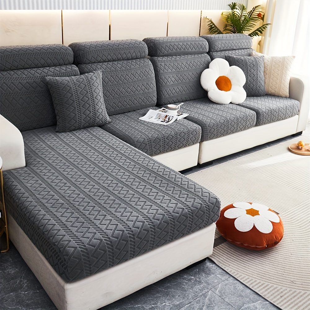 Imitation Leather Elastic Leathaire Sofa Slipcover Cushion - Temu