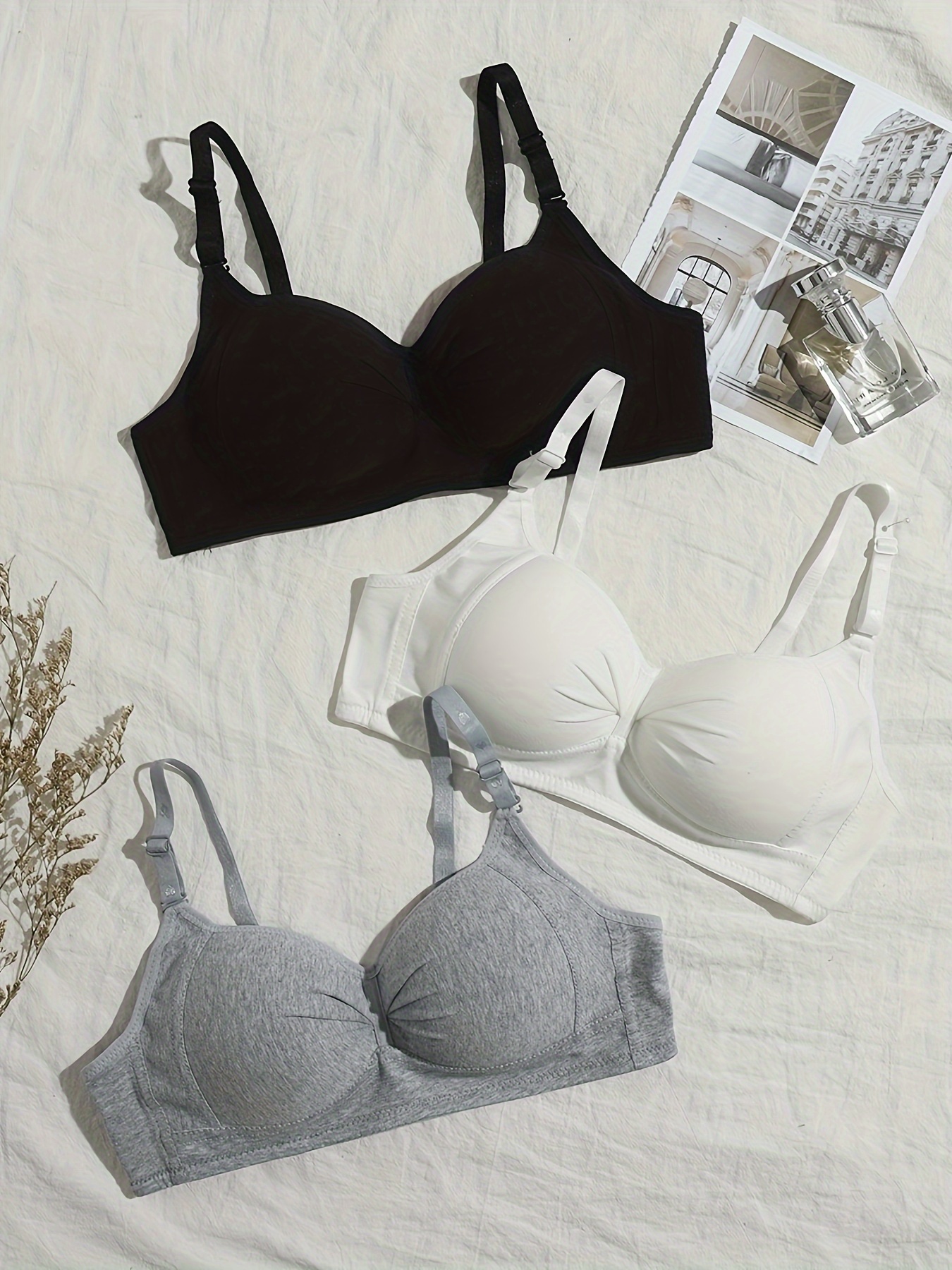 GORGEOUS Grey cotton push-up bra, Bras