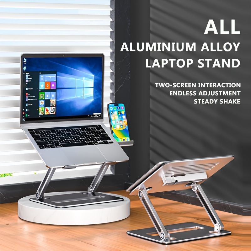 Soporte ajustable para laptop con ventilador de refrigeración, soporte de  computadora multiángulo de aleación de aluminio para escritorio, soporte de