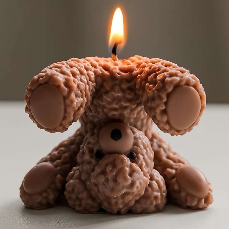 Paquete de 2 moldes para velas de osos sentados, lindos moldes de silicona  de oso para resina de cera, velas de animales, moldes de jabón hechos a