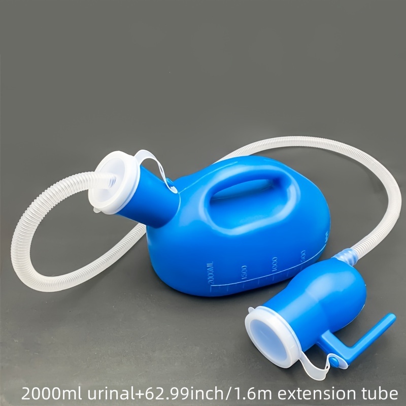 Heally - Orinal portátil de plástico con tapas, para niños, adultos,  mujeres embarazadas, 1 unidad, color azul