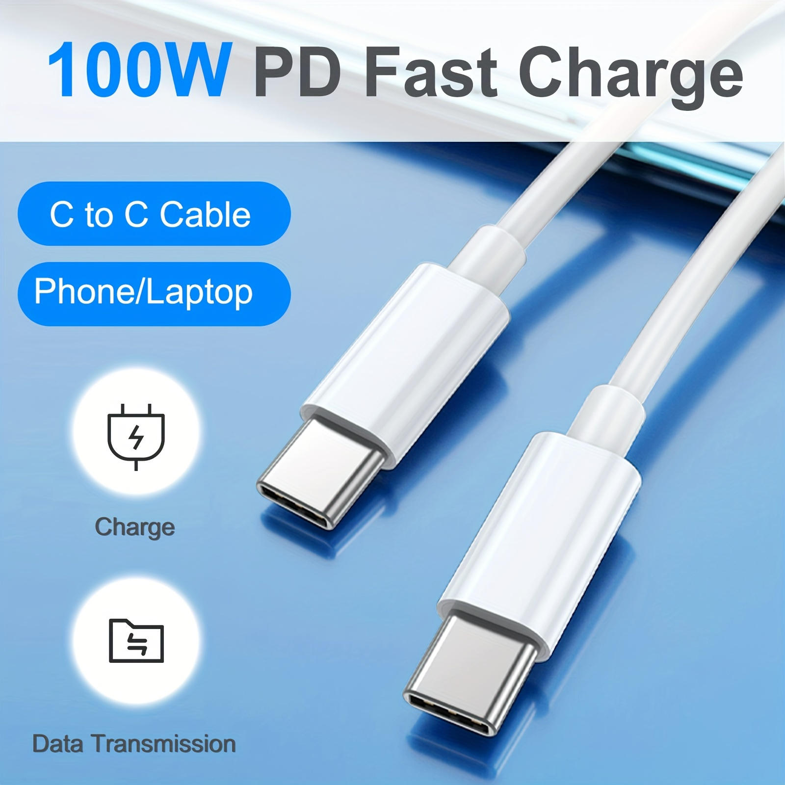 60W Câble USB Type C Vers C (2M/6.56ft), Câble De Charge Rapide Power  Delivery PD Pour IPhone 15 Series, MacBook Pro, IPad Pro, Galaxy S23,  Ultra, Plus - Temu France