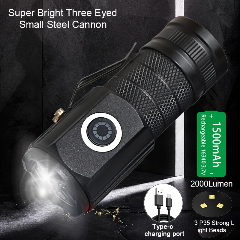 Linterna LED 90000 lúmenes recargable más potente USB antorcha xhp70 xhp50  caza (gris)