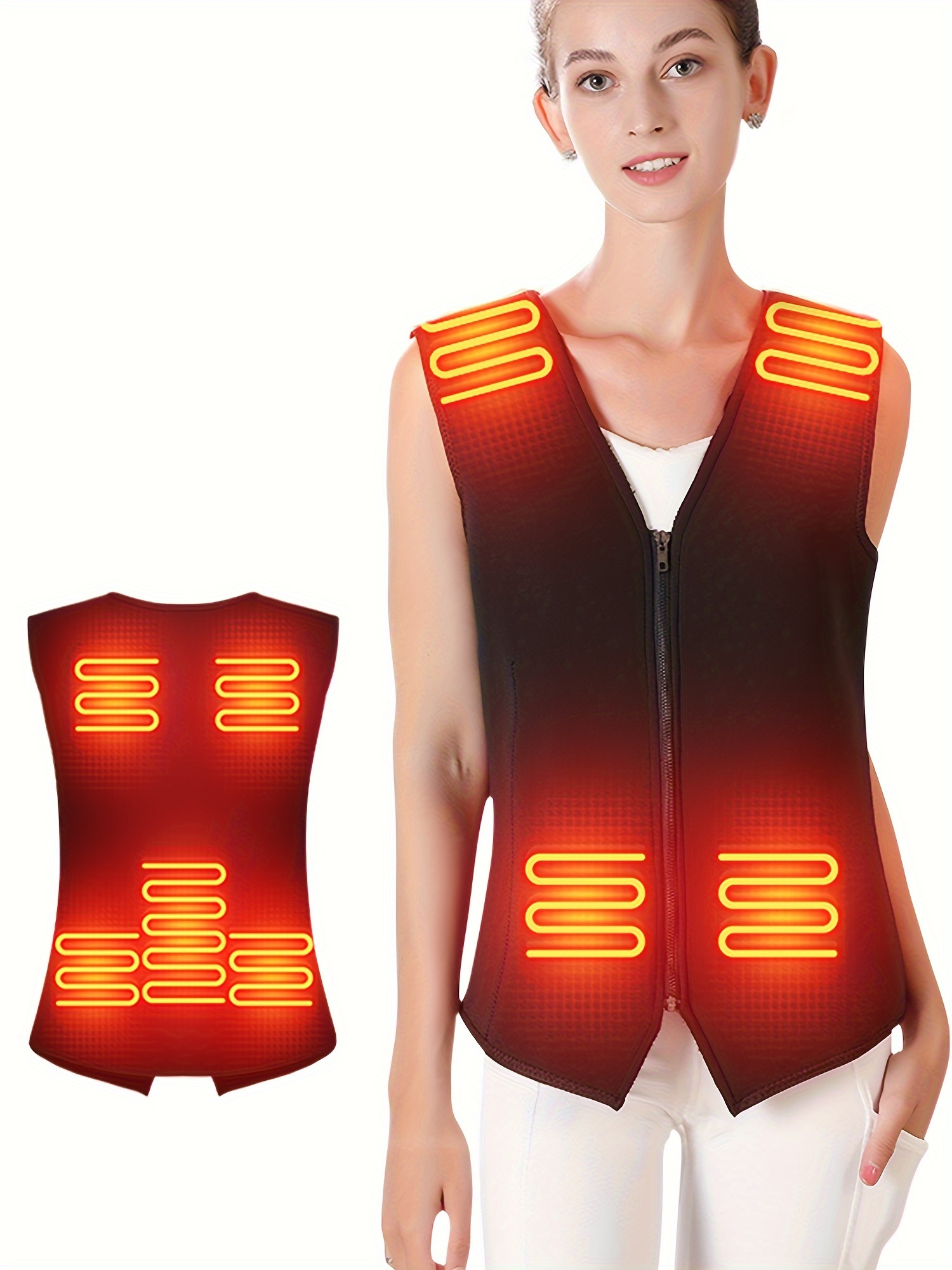 Heated Massage Vest For Women, Smart Electric Lightweight Soft Fleece Lined  Heating Vest ( Battery Not Included)