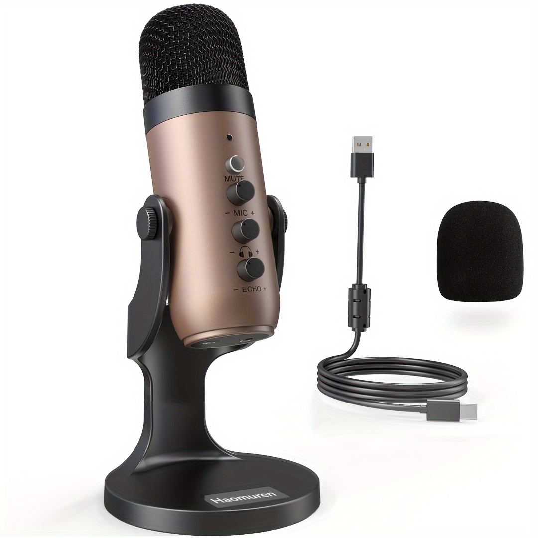 FDUCE USB Plug&Play Computer Microphone, Professional Studio PC Mic with  Tripod for Gaming, Streaming, Podcast, Chatting,  on Mac 