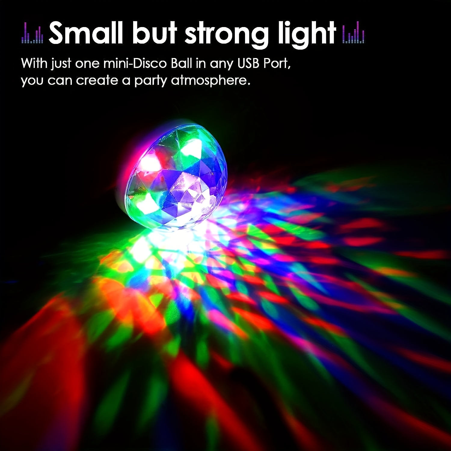 Luci rotanti attivate dal suono della sfera della discoteca luci  stroboscopiche 3W RGB LED luci della