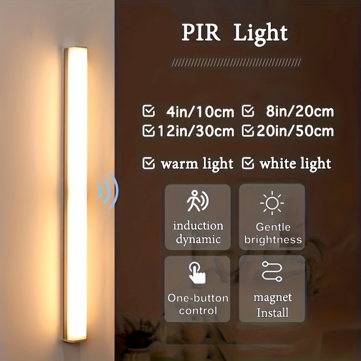 LED Licht Unter Kabinett Lichter Für Küche Hand Sweep Schalter PIR Motion  Sensor Closet Garderobe Lampe 30/40/50cm Led Nacht Licht