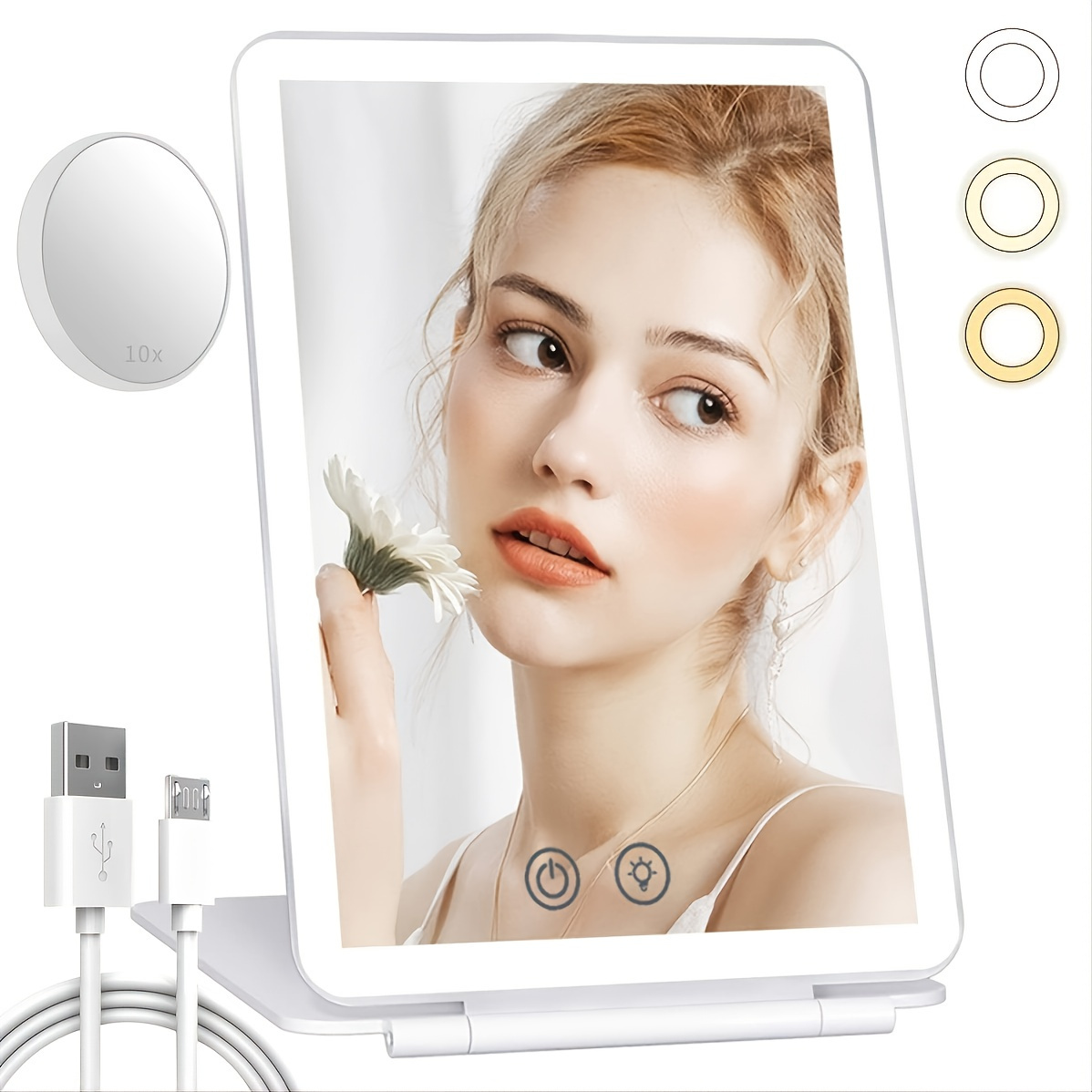  MIYADIVA Ventosa de espejo de aumento 30X para un fácil  montaje, uso para espejo de maquillaje, espejo de viaje en espejo de ducha  para arrancar cejas de 6 pulgadas : Belleza