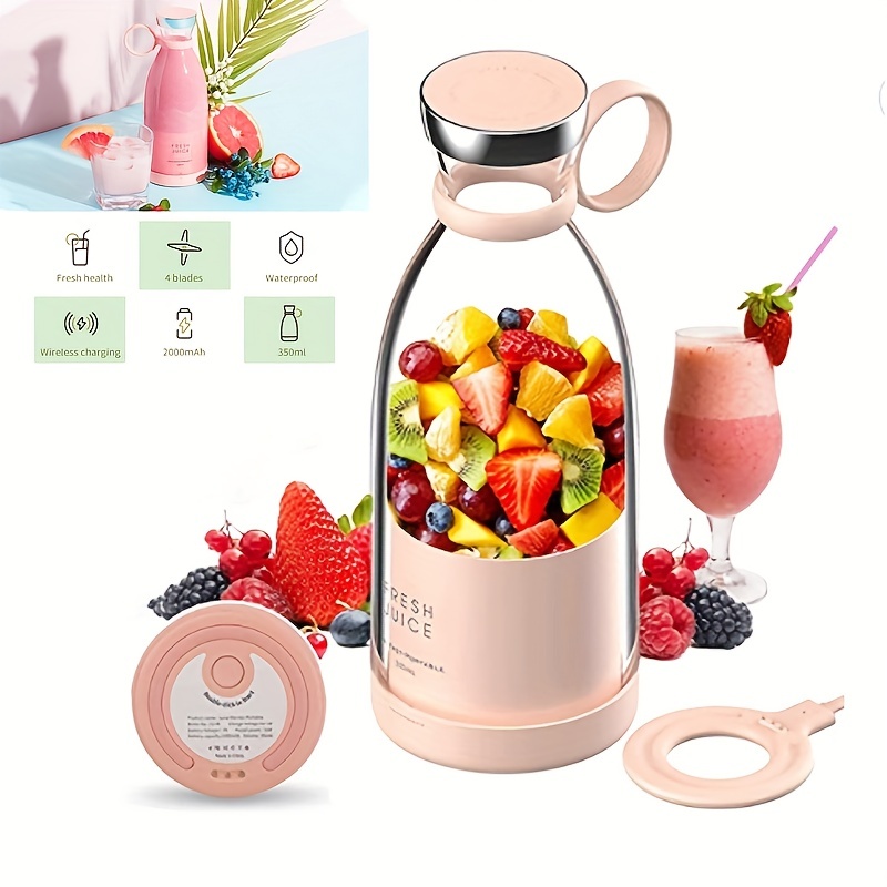 Rechargeable Portable Blender: 10 Blades for Delicious Shakes & Smoothies,  370ml/12.5oz BPA-Free Juicer Cup - Perfect for Sports, Travel, Home & Offic